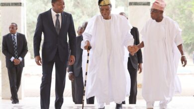 Faure Gnassingbé reçoit : les Présidents Olusegun Obasanjo et Nicéphore Soglo à Pya